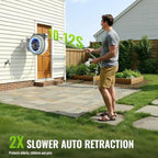 Retractable Garden Hose Reel, 1/2in 100ft Hose Reel with 10 Patterns Nozzle - Image 4