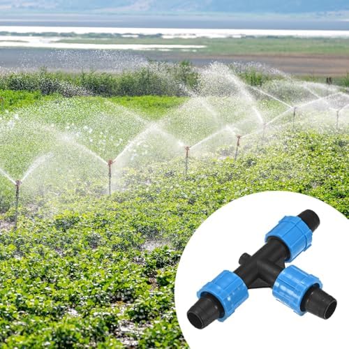 M METERXITY 20-Pack Drip Irrigation Barbed Locking Fittings, for 5/8 Inch(16mm) 3 Way Tee Tubing Irrigation Coupling for Greenhouse/Aquarium/Garden Watering System, Drip Irrigation Parts - Image 5