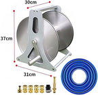Portable/Wall Hose Reel Set, Outdoor Hose Holder Storage, Heavy Duty Garden Hose Reel with Flexible 2/1" PVC Rubber Hose, Home Hose Storage Solution,25m - Image 7