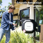 1/2" x 100 FT Heavy Duty Retractable Garden Hose Reel Black - Image 3