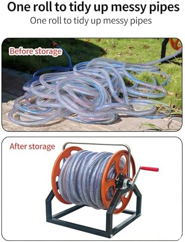 Portable Metal Garden Hose Reel, Wall Mountable Hose Organizer For 1/2 3/4 1 Inch Hoses, Lawn Watering, Cable Storage,2Cm/0.7In - Image 4