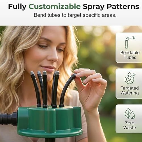 360° Coverage Precision Garden Irrigation Sprinkler, Multi-Directional Rotating Lawn Sprinkler with Flexible Spray Nozzles, Large Area Above Ground Watering System for Yard, Roof Cooling (3pcs) - Image 4