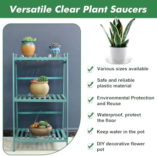 60 Pack 12 Inch Plant Saucer Clear Plant Saucers for Outdoors Plants Drip Trays Extra Large Pot Saucer No Holes Pot Saucers Planter Trays for Outdoor Plants Bulk Plastic Tray for Flower, Potted Tree - Image 6