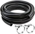 Flexible PVC Pipe ID1.5" Black PVC Pipe,ID1.5" x50 feet Pool Hose,Spa Hose Tubing for Koi Ponds, Pond Tubing,Irrigation and Water Gardens,With 2PCS Stainless Steel Clamps by Doniks