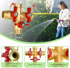 3 Way Garden Hose Splitter, Solid Brass High Flow Spigot Splitter with 3/4” GHT Thread, Individual Shut-Off Valves & Long Handle, Heavy Duty Hose Manifold for Outdoor Faucet - Image 2