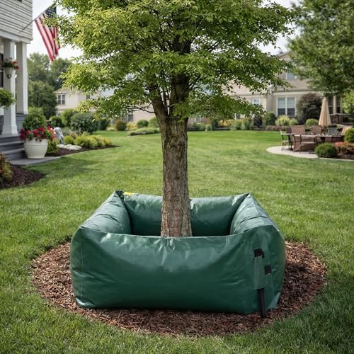 2 Pcs 15 Gallon Adjustable Diameter Tree Ring Watering Bag PE Slow Release Watering Bags Drip Irrigation Water Pouch Automatic Drip System for Thick Trees Newly Planted Tree Fruit Established Trees - Image 4