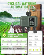WiFi Water Timer for Garden Hose, Sprinkler Timer 3 Zone, 3 Outlet Smart Hose Watering with WiFi Irrigation Controller, Automatic Irrigation System/Rain Delay/Manual Watering D33WT06 - Image 6