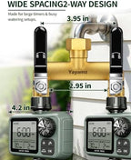 2-Way Garden Hose Splitter, Heavy-Duty Brass, 3/4" GHT, Black - Image 3