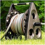 Professional Garden Hose Reel,Free Standing Or Wall Mounted 1/2" Hose 30Metre 65 Feet, Accessory Kit with Nozzle & 3/4" Inch Tap Fitting.Black-20m Hose Reel Set - Image 5