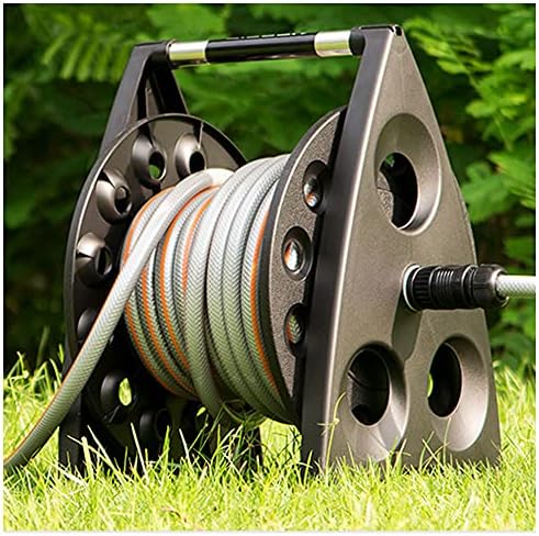 Professional Garden Hose Reel,Free Standing Or Wall Mounted 1/2" Hose 30Metre 65 Feet, Accessory Kit with Nozzle & 3/4" Inch Tap Fitting.Black-20m Hose Reel Set - Image 5