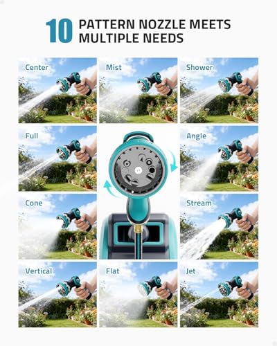 PAULINN Retractable Garden Hose Reel 1/2 Inch x 100 ft, Heavy Duty Wall Mounted Automatic Hose Reel with 10 Patterns Nozzle, Any Length Lock, Slow Return System, 180° Swivel Bracket & UV Resistant - Image 5