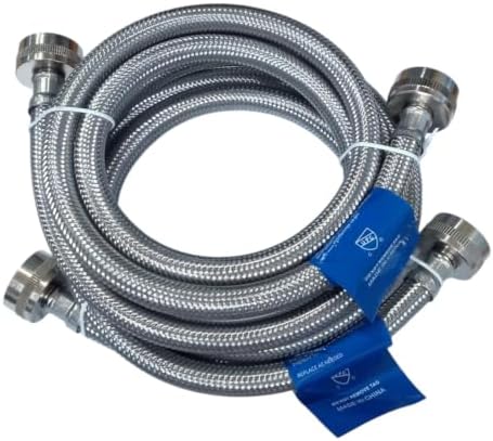 Stainless Steel Washing Machine 5' Set Inlet Fill Hoses with Washers by Unknown