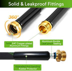 150 ft Garden Hose, 2026 New No Kink Flexible Water Hose 150ft, 10 Function Nozzle, Solid Metal Fittings, Enhanced Multi-layer Construction, Lightweight & Portable for Gardening, Cleaning, Car Washing - Image 4