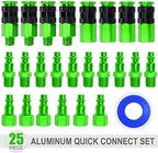 Aluminum Air Fittings, 1/4" NPT, 25 Pieces, Green - Image 2
