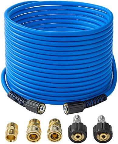 FIXFANS Pressure Washer Hose 50 FT X 1/4", Kink Resistant Power Washer Hose by FIXFANS