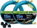 Aeromixer THE HOSE 1 Inch Garden Hose 15 Ft - 2 Pack with Adapter Set by AEROMIXER