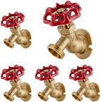 VIHOSE 5 Pack Brass Hose Bibb for Outdoor, 1/2" MIP Inlet x 3/4" MHT,Red by VIHOSE