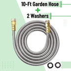 UNCO- Metal Garden Hose, 10 Feet Stainless Steel No Kink, Durable Flexible (Pack of 2) - Image 2