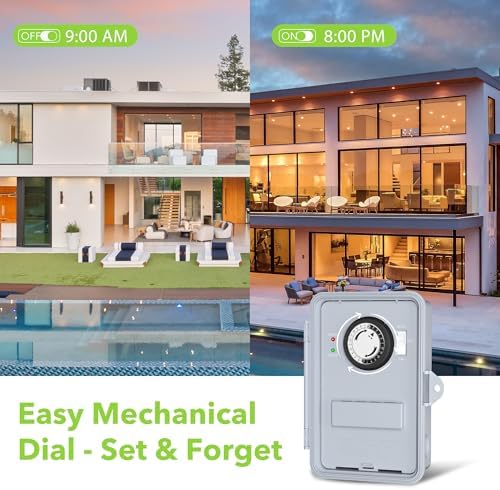 BN-LINK Pool Pump Timer Outdoor Mechanical Timer Box, Heavy Duty 24 Hour Programmable, 2HP 40A Max, 120, 240, 277 VAC, for Pool Pump, Water Heater, Fans, SPA - Image 6