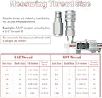 3/8" Flat Face Hydraulic Quick Connect Coupler Set,1/2" NPT Thread, 5076 PSI, ISO 16028 with Dust Caps - Image 6