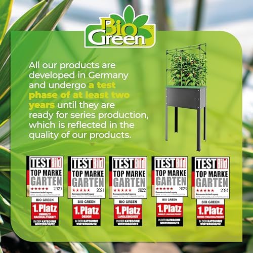 BioGreen Raised Garden Bed with Trellis Heidelberg | 11 gal | 1“L x 2.3“W x 7.6“H | Self-Watering Metal Planter Box | Ideal Growth for Climbing Plants - Image 7