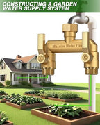 Hose Splitter 2 Way Heavy Duty, Solid Brass Full Flow Outdoor Faucet and Garden Hose Splitters, Water Spigot Splitter T Adapter, All Metal Water Connector with Shut-Off Valve, 3/4 - Inch GHT Thread - Image 6
