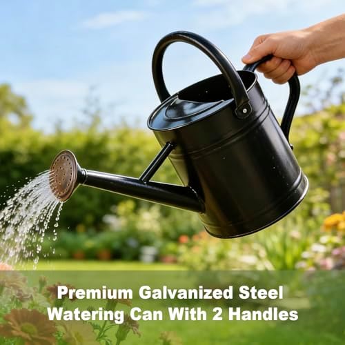 1 Gallon Watering Can for Outdoor&Indoor Plants，Black - Image 3
