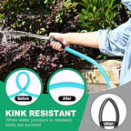Garden-Hose 200ft x 5/8 in Heavy Duty, Lightweight and Flexible Water Hose, Burst 600 psi, Kink-less Hybrid Rubber Hose for Backyard, 3/4'' Solid Metal Fittings for All Your Watering Need - Image 5