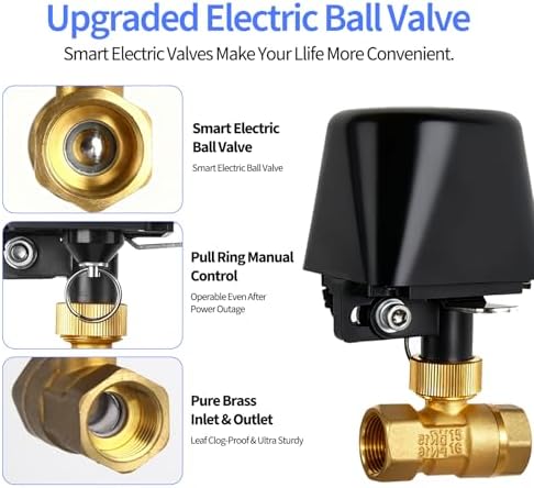 WiFi Smart Water Valve, APP Remote Control, DN25 Ball Brass Water Valve, Compatible With Alexa, Google and Application Program iOS/Android, Only Supports 2.4 GHz WiFi (1") - Image 3