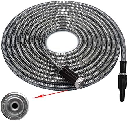Stainless Steel Hose,Lightweight Metal Garden Flexible Water Hose,Shower Hose 25/50/75/100 FT (50) - Image 4