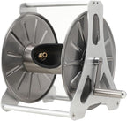 1/2in Stainless Steel Garden Hose Holder Kit, Wall Mounted Garden Hose Reel 50m Capacity Water Hose Storage Rack With 360° Rotatable Handle For Home Garden Lawn Silver #003 - Image 2