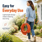 100 FT Garden Hose, Upgraded Lightweight Non-Expanding Water Hose, Flexible Kink-Resistant Design for All-Weather Use, Yard, RV and Car Washing, Orange - Image 5