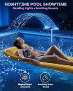 Pool Fountain for Above Ground Pools with 10-Color Lights, 360° Adjustable Water Sprinkler Dual High-Pressure Spray - Image 2