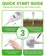 6-in-1 Soil Moisture Meter with 3 Probes, PH/Sunlight/Soil Moisture/Fertility with 3 Removable Probe, Digital Air Temp/Humidity, Soil Tester for Garden, Lawn, Indoor and Outdoor Plants - Image 5