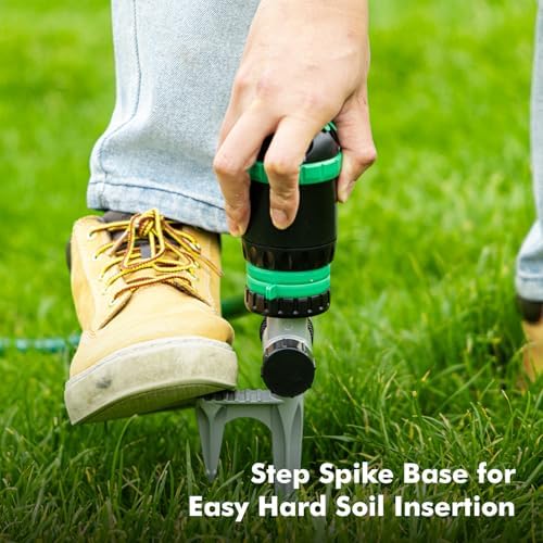 RESTMO 2 Pack Gear Drive Sprinkler with Step Spike Base, Green - Image 6