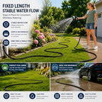 Garden Hose, Non-Expandable Water Hose with 10 Function Hose Nozzle, Lightweight Flexible Garden Hose, Kink & Tangle Free, Rust Proof Fittings for Yard, Lawn, Garden Watering (100FT) - Image 2