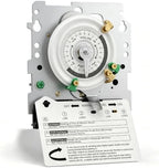 New T104M Mechanical Timer Switch (Mechanism Only), 24-Hour Heavy-Duty Timer Switch for Pool Pumps, 208V-277V 40A DPST, with High-Contrast White Dial, 4 Pairs of Trippers Included by Unknown