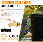 JaGely 3 Pack Brass Rain Barrel Spigot Kit 3/4" Inlet to 3/4"GHT Thread Outlet Water Tank Faucet 55 Gallon Drum Outdoor Rain Bucket Spigot with Bulkhead Fitting, Tape, Traction Rope (Orange) - Image 6