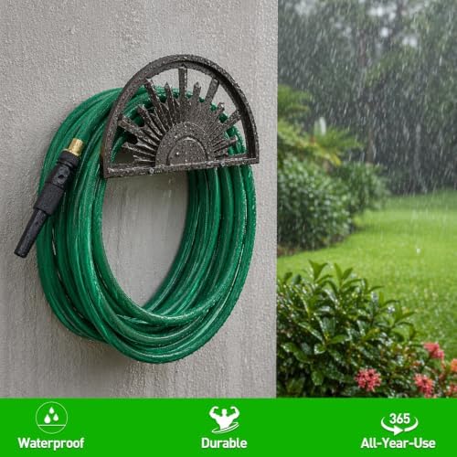 GOFORWILD Garden Hose Holder Holds 125-Feet of 5/8-Inch Hose Guage Steel - Image 4