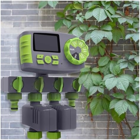 NURII Garden Automatic 4-Zone Irrigation Watering Timer, Controller System with 2 Solenoid Valve Irrigation Programmer (Size : Grey Controller) - Image 6
