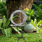 Toyvian Freestanding Garden Hose Holder Black Iron Hose Storage Rack Stand with Detachable Stake for Outdoor Patios Spacesaving Solution Prevents Tangling - Image 5