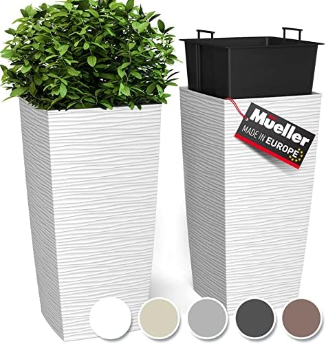 Mueller Janska M-Resin Heavy Duty Tall Planter, Indoor/Outdoor by Mueller