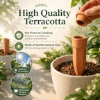Honeydak 6pcs Small Terracotta Watering Spike with Lid 4'' Garden Vacation - Image 3