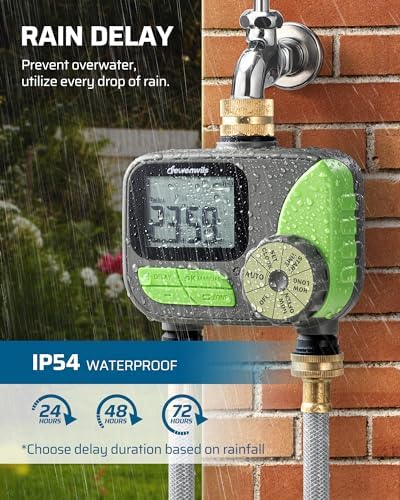 DEWENWILS 2-Zone Outdoor Hose Timer, Rain Delay & Manual Control for Lawn - Image 4