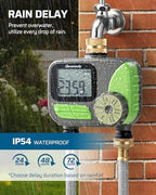 DEWENWILS 2-Zone Outdoor Hose Timer, Rain Delay & Manual Control for Lawn - Image 4