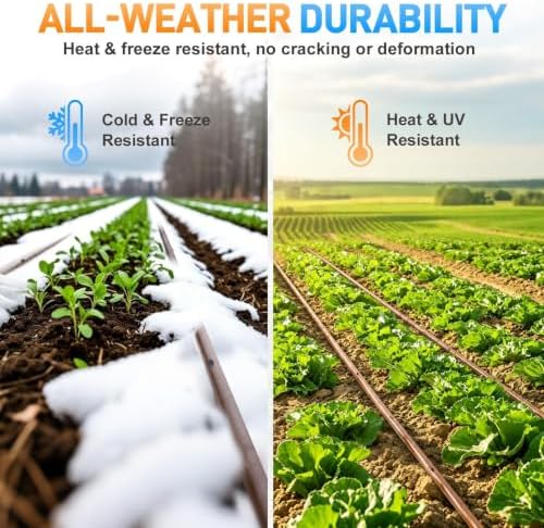 492FT 1/4" Drip Irrigation Tubing with 6" Emitter Spacing, Hydroponics Dripline Hose with Built-in 0.5 GPH Dripper Drip Irrigation Systems for Gardens Greenhouse Bed Flower Watering, Brown - Image 4