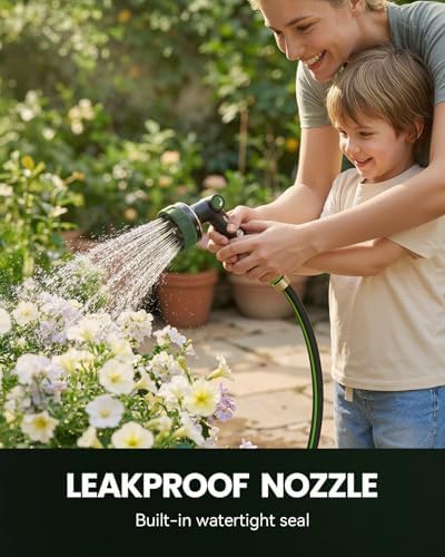 RAINPOINT Garden Hose Nozzle - 100% Heavy Duty Metal Thumb Control Spray Nozzles for Garden Hose High Pressure, 10 Pattern Water Hose Nozzle for Car Wash, Watering Lawn, Pets, Dark Green - Image 4
