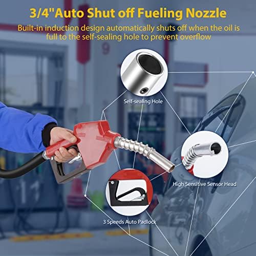 Fuel Hose Reel 3/4" x 50', Retractable Diesel Reel with Nozzle - Image 6