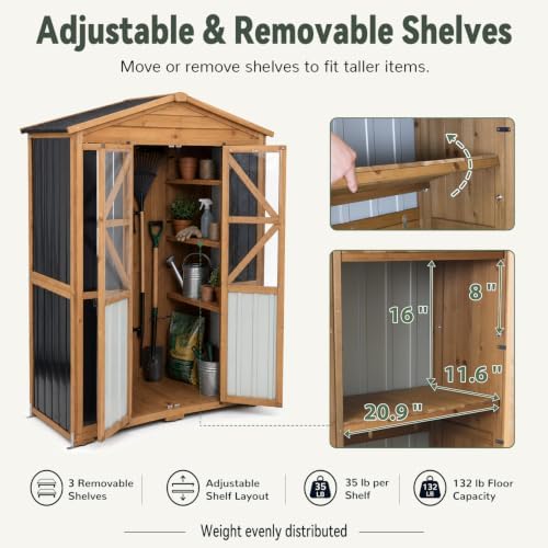 Ketive Outdoor Storage Cabinet, 72-Inch Tall, with Adjustable Shelves - Image 6