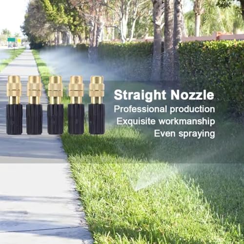Copper Misting Nozzle, Adjustable Brass Atomizing Nozzle 4/7mm Hose Low Pressure Atomizing for Gardening Watering, Balcony Watering, 20pcs Brass Spray Head - Image 4